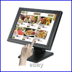 15 LCD Touch Screen Monitor POS Display+VGA USB Port for Restaurant Bar Retail