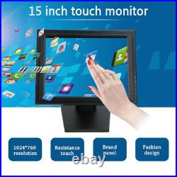 15 LCD Touch Screen Monitor POS Display+VGA USB Port for Restaurant Bar Retail