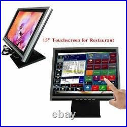 15'' Touch Screen Monitor LCD POS Retail Kiosk Restaurant Touchscreen USA Ship