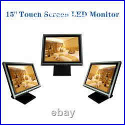 15'' Touch Screen Monitor LCD POS Retail Kiosk Restaurant Touchscreen USA Ship