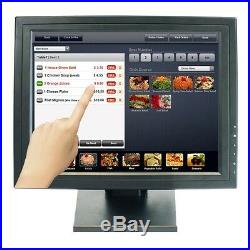 15 inch TFT VGA Touch Screen LCD Monitor POS Stand Restaurant Pub Kiosk Retail