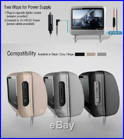 2020 Gray Dual 9 Digital Touch Screen Headrest LCD Car Monitor DVD Player Usb