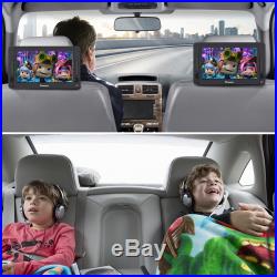 2x 10.1'' Car Headrest Monitor DVD Player USB/SD/ TFT LCD Touch Screen Headphone