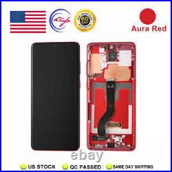 Best OLED Display LCD Touch Screen for Samsung Galaxy S20 Plus + Aura Red Frame