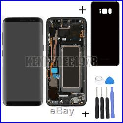 For Samsung Galaxy S8 G950F G950 LCD Display Touch Screen + Rahmen Schwarz+Cover