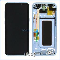 For Samsung Galaxy S8 G950F LCD Display Touch screen Digitizer blue+frame+cover