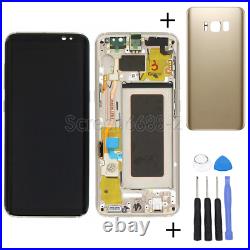 For Samsung Galaxy S8 G950F LCD Display Touch screen Digitizer gold+frame+cover