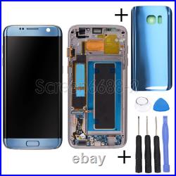 Für Samsung Galaxy S7 Edge G935F LCD Display Touch Screen Bildschirm+Rahmen Blau