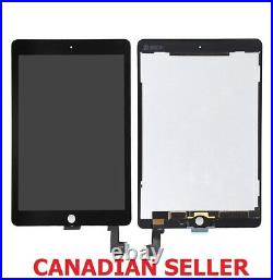 New iPad Air 2 A1566 A1567 LCD Screen Touch Digitizer Assembly Replacement Black