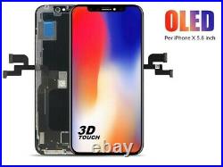 Vetro Schermo Display LCD + Touch Screen Nero Per Apple Iphone X 10 Oled Top